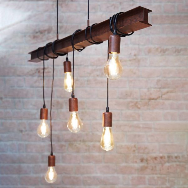 EGLO Suspension Townshend 4 en brun foncé EGLO