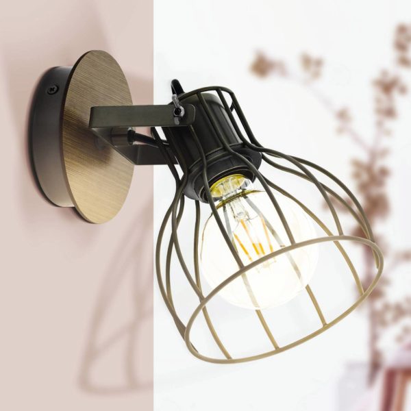 EGLO Applique Sambatello à 1 lampe, brune/argentée EGLO