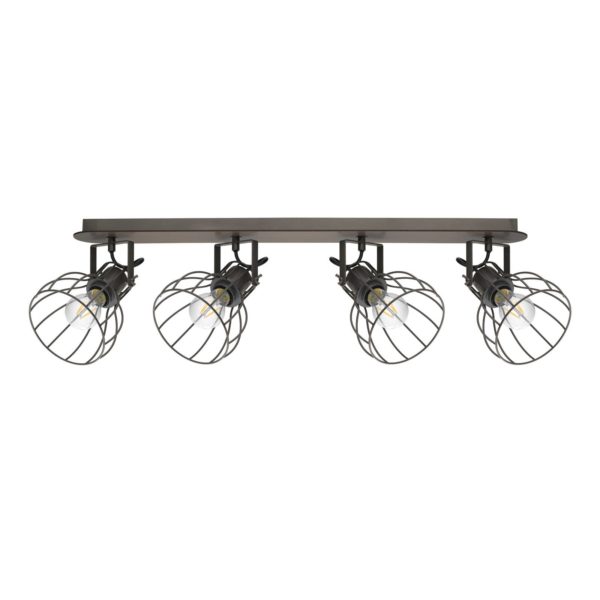 EGLO Plafonnier Sambatello, 4 lampes, brun/argenté EGLO