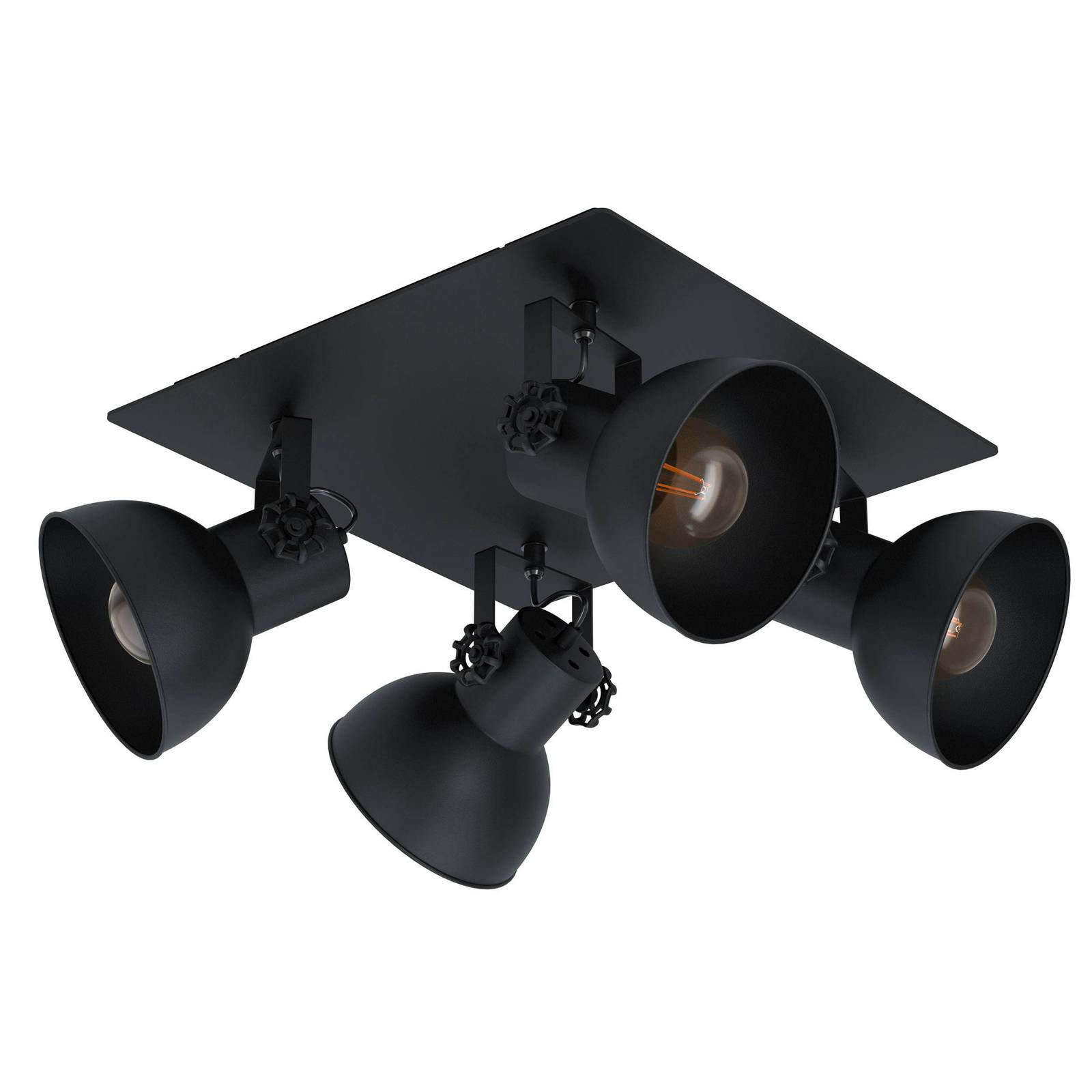 EGLO Spot pour plafond Barnstaple noir à 4 lampes EGLO