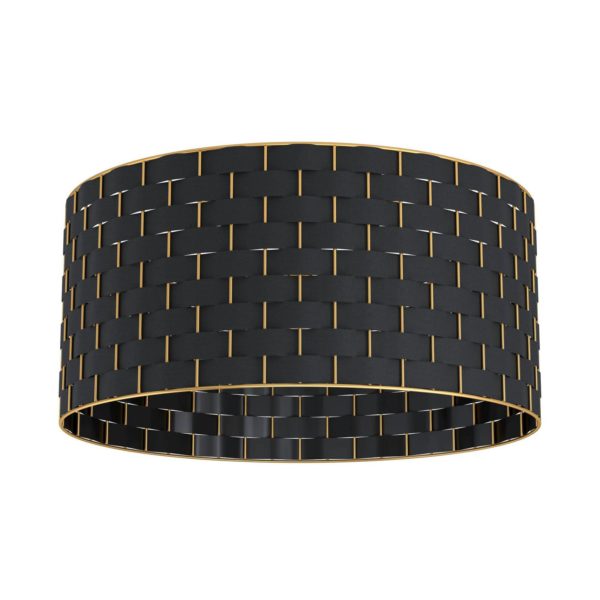EGLO Marasales plafonnier en textile noir/laiton EGLO