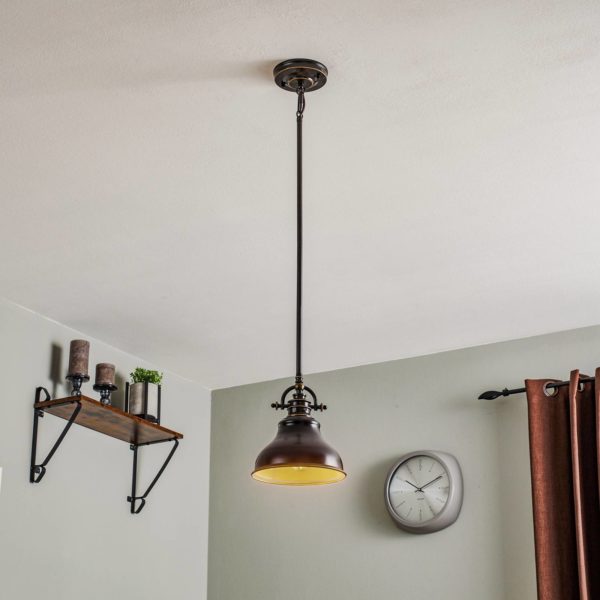QUOIZEL Suspension Emery style industriel bronze Ø 20