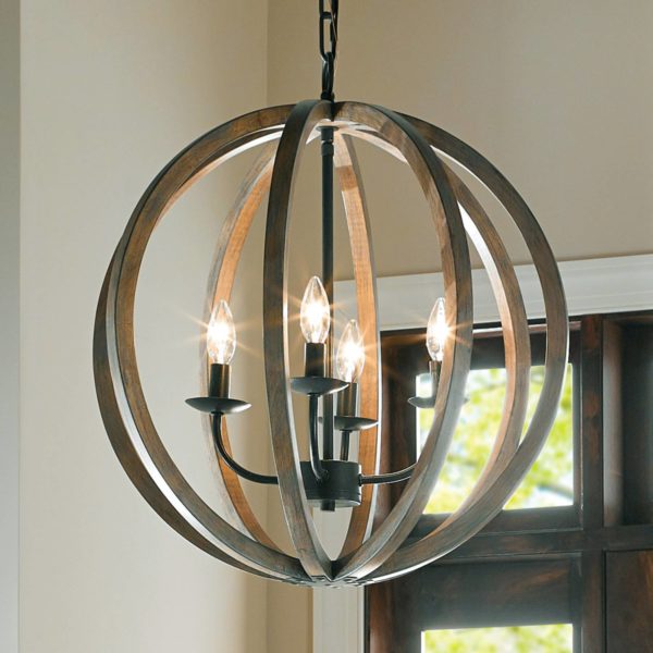 FEISS Suspension Allier à quatre lampes en bois 52