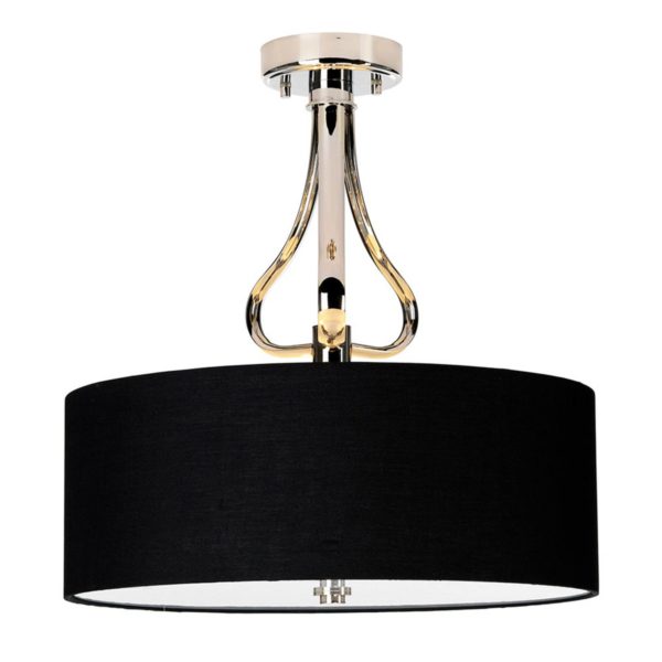 Elstead Plafonnier LED Falmouth noir/chromé ELSTEAD