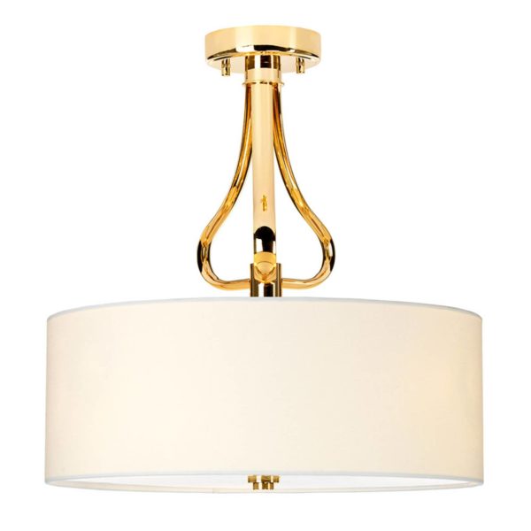 Elstead Plafonnier LED Falmouth blanc/doré ELSTEAD
