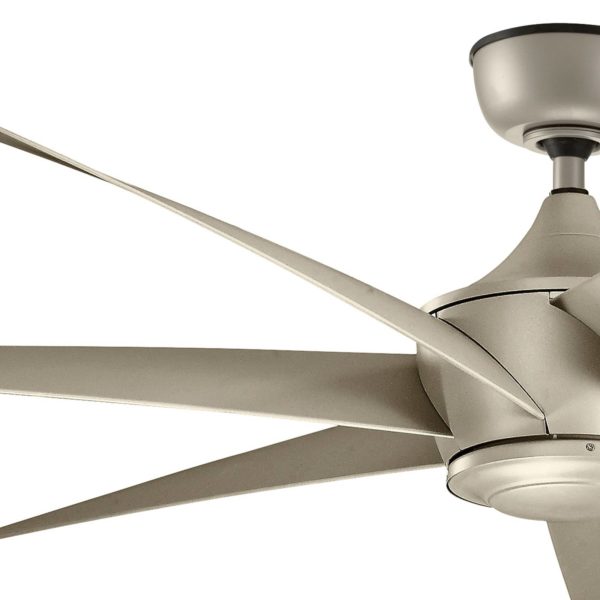 KICHLER Ventilateur de plafond Lehr, IP44, argenté ancien KICHLER