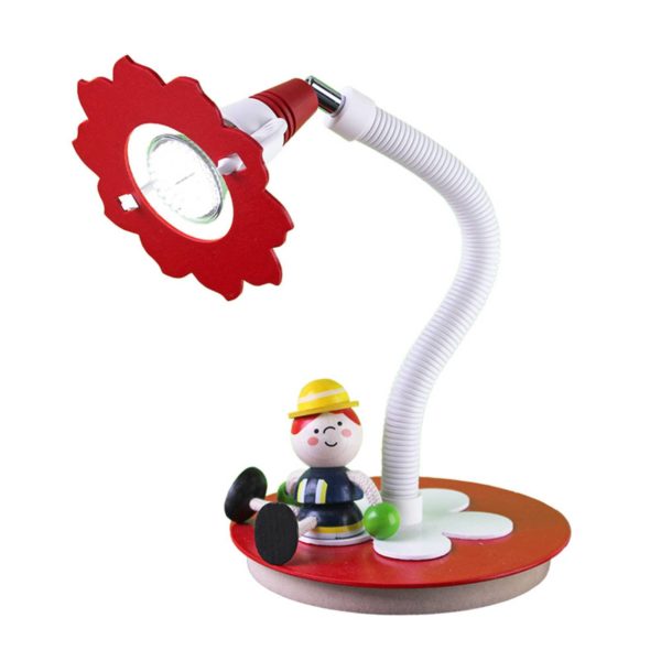 Elobra Lampe à poser LED pompier Fred, rouge-blanc Elobra