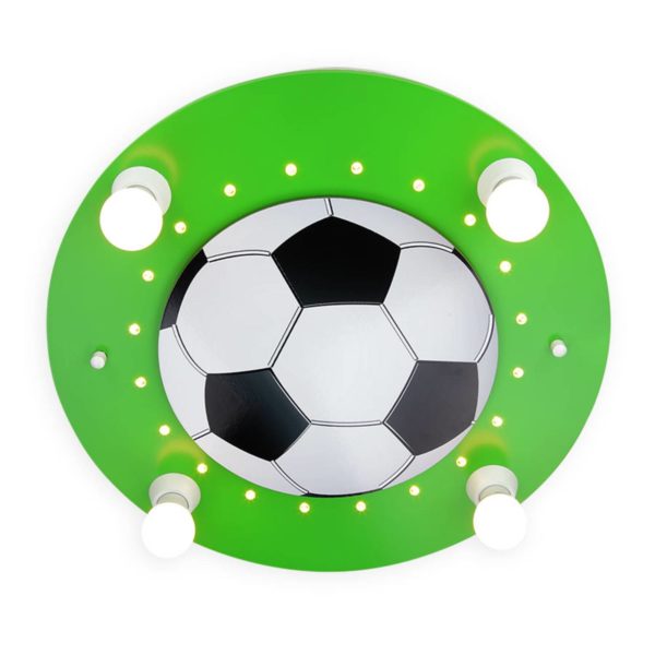 Elobra Plafonnier Football, 4 lampes vert foncé-blanc Elobra