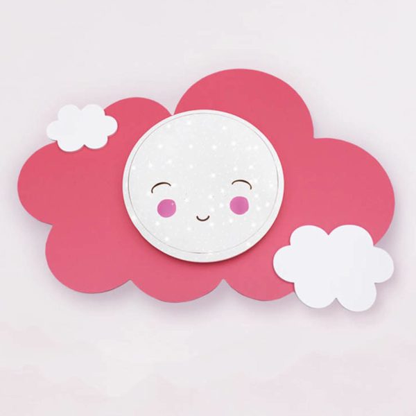 Elobra Applique LED nuage Starlight Smile, rose Elobra