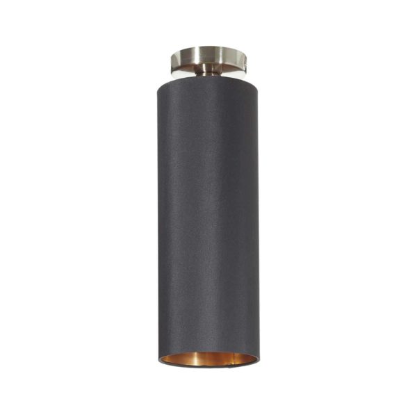 Lucande Patrik plafonnier en tissu Ø15 cm noir LUCANDE