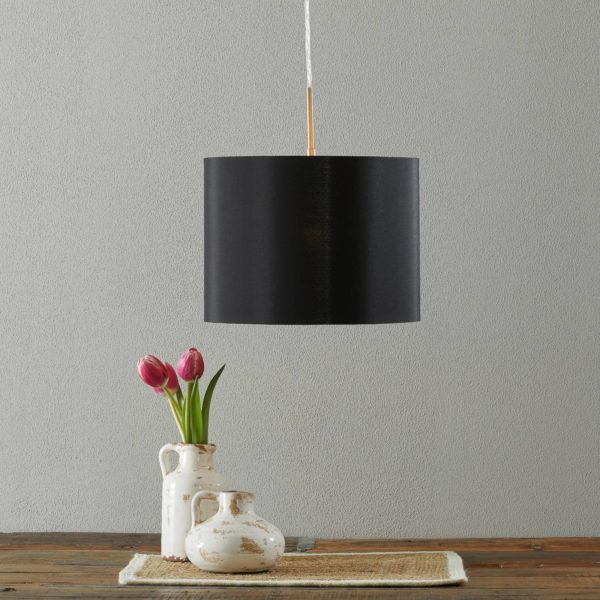 Lucande Patrik suspension en tissu Ø30 cm noire LUCANDE