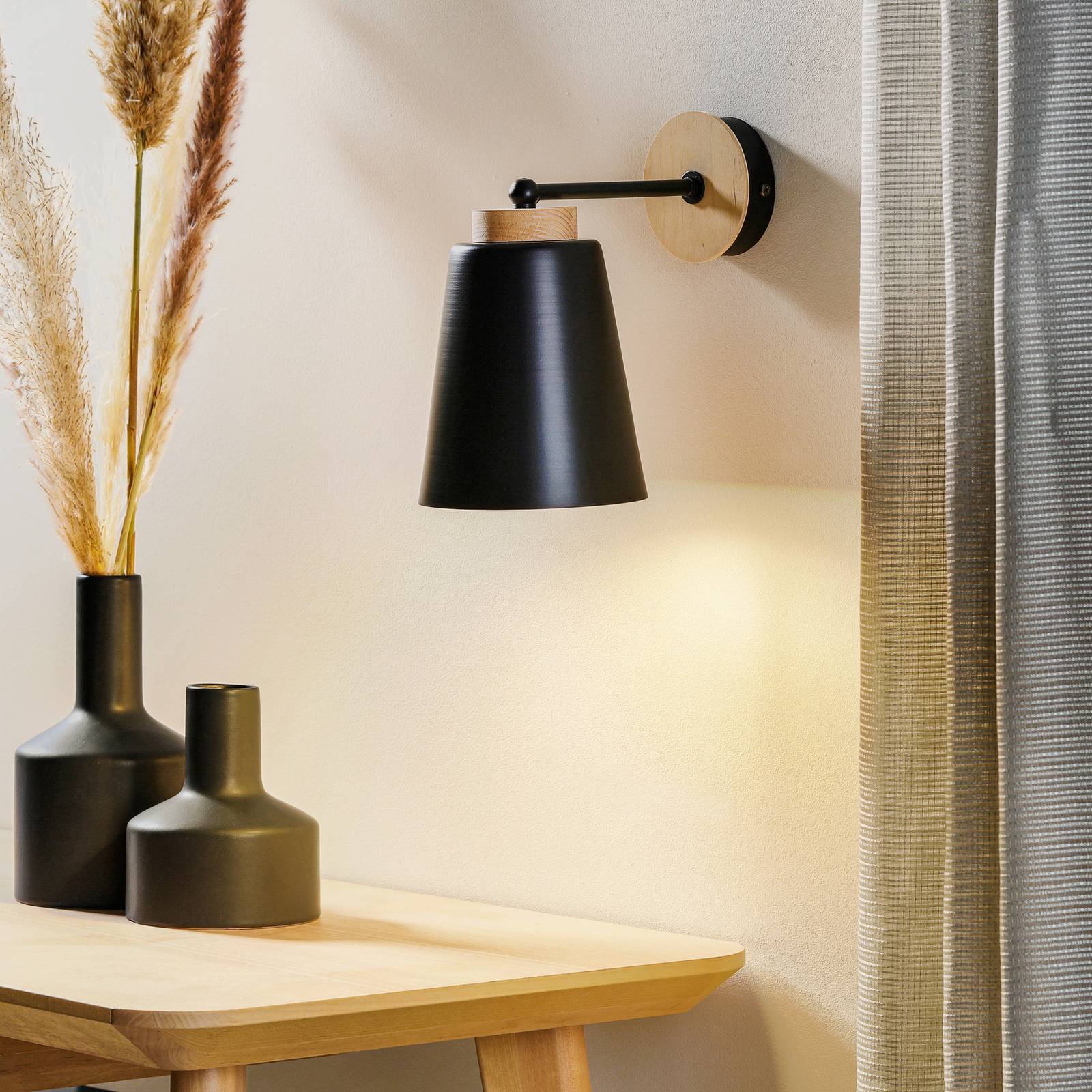 EMIBIG LIGHTING Applique Periot K1 avec décor en bois