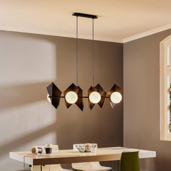 EMIBIG LIGHTING Suspension Shield noire/blanche à 6 lampes EMIBIG LIGHTING