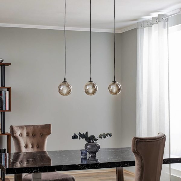 EMIBIG LIGHTING Suspension Glassy 3 lampes droite