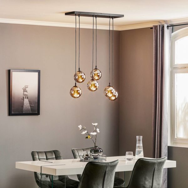 EMIBIG LIGHTING Suspension Glassy 6 lampes droite