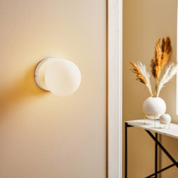 EMIBIG LIGHTING Applique Kiba blanche/dorée avec boules de verre EMIBIG LIGHTING