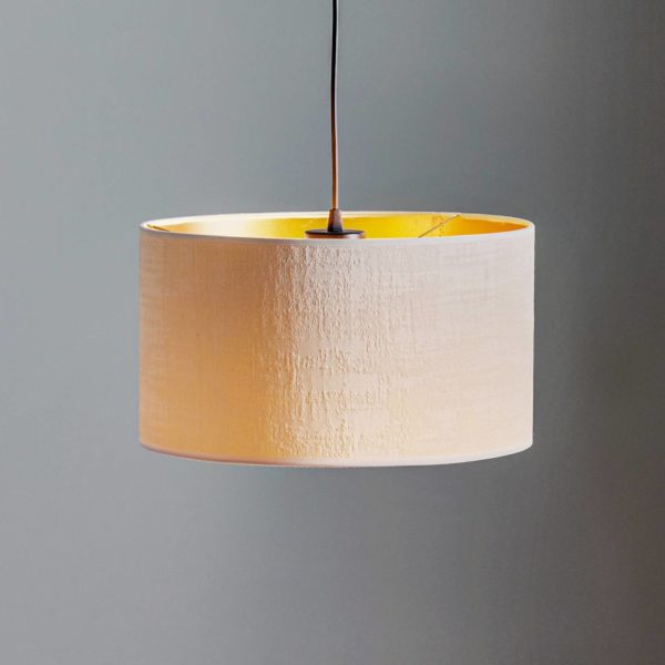 EMIBIG LIGHTING Suspension Jari abat-jour tissu 1 lampe vert doré EMIBIG LIGHTING