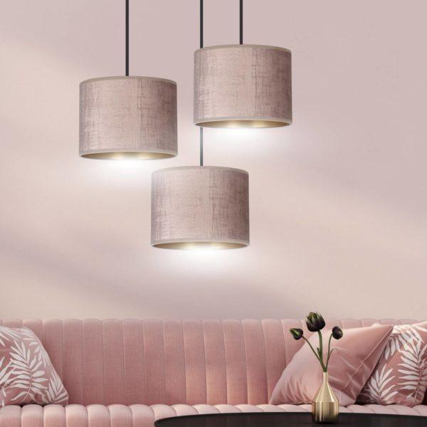 EMIBIG LIGHTING Suspension Jari x3 ronde, rosé-doré EMIBIG LIGHTING