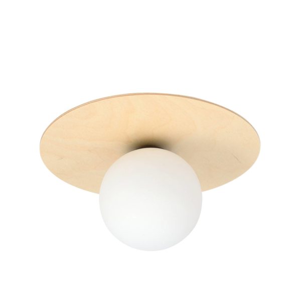 EMIBIG LIGHTING Plafonnier Kenzo, rond, brun/blanc, à 1 lampes EMIBIG LIGHTING