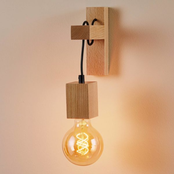 Eko-Light Applique Jack en bois clair