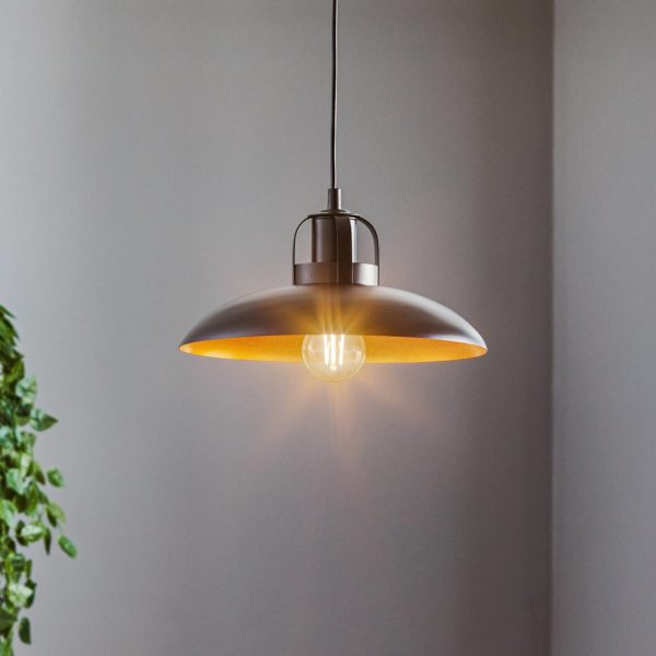 Eko-Light Suspension Felix, noir/doré ancien, 1 lampe Eko-Light