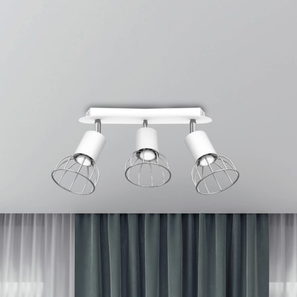 Euluna Danjel spot pour plafond à 3 lampes, blanc/argenté Euluna
