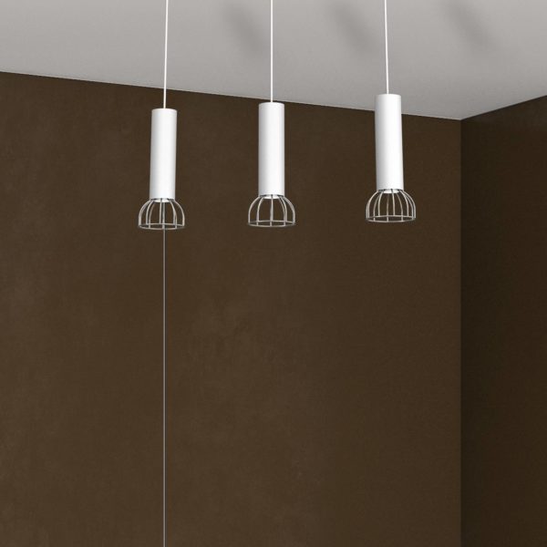 Euluna Danjel suspension, à 3 lampes, blanc/argenté Euluna