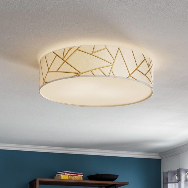 Eko-Light Zulu plafonnier blanc/or rond Eko-Light