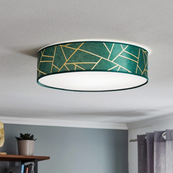 Eko-Light Zulu plafonnier vert/doré rond Eko-Light