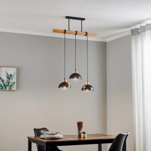 Eko-Light Arik suspension noir à trois lampes Eko-Light