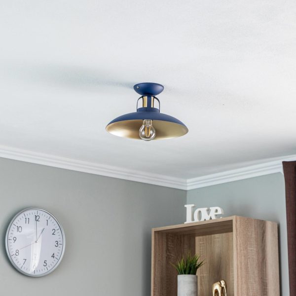 Eko-Light Plafonnier Felix, bleu/or Eko-Light