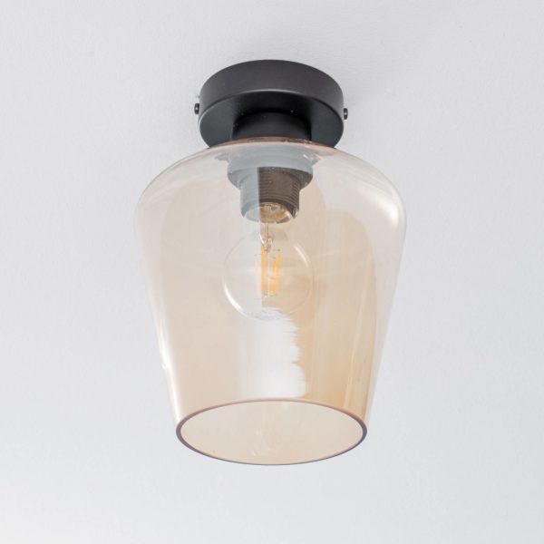 Eko-Light Plafonnier Santiago, à une lampe, ambré Eko-Light