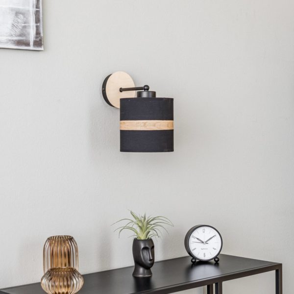 Eko-Light Applique Terra en bois et tissu