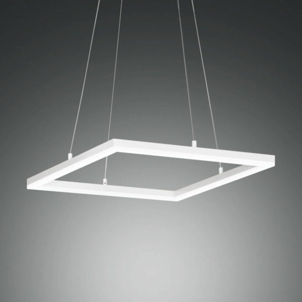 Fabas Luce Suspension LED Bard 42x42 cm en blanc Fabas Luce