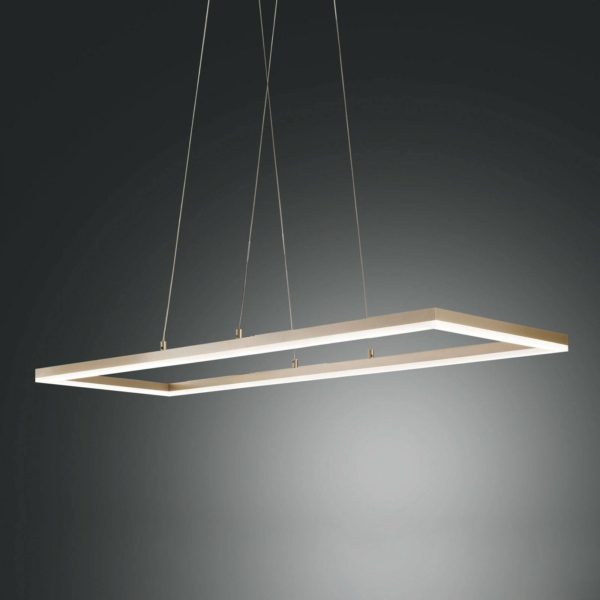 Fabas Luce Suspension LED Bard 92x32 cm en finition doré mat Fabas Luce