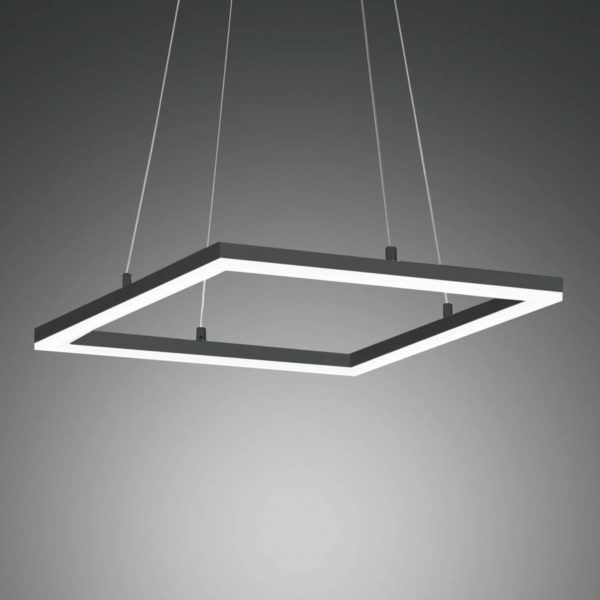 Fabas Luce Suspension LED Bard 42×42 cm, anthracite Fabas Luce