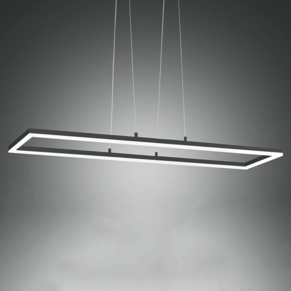 Fabas Luce Suspension LED Bard, 92×32 cm, anthracite Fabas Luce