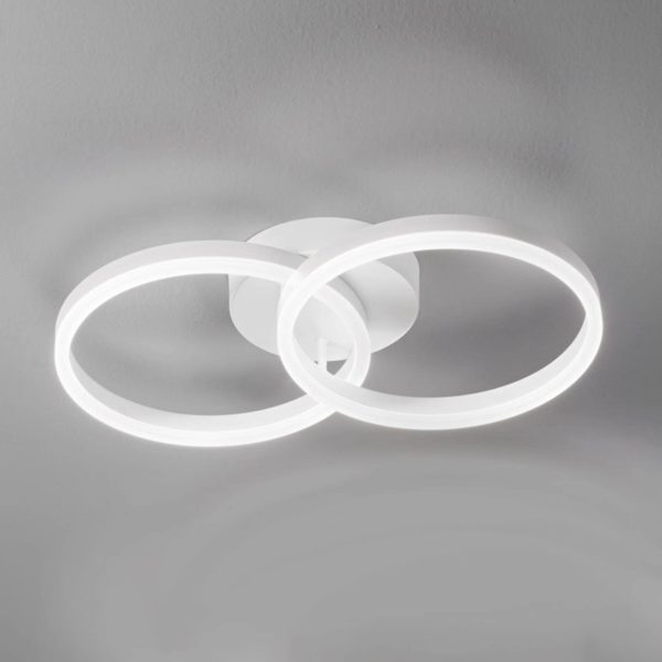 Fabas Luce Plafonnier LED Giotto, à 2 lampes, blanc Fabas Luce