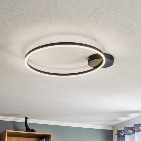 Fabas Luce Plafonnier LED Giotto à 1 lampe, noir Fabas Luce