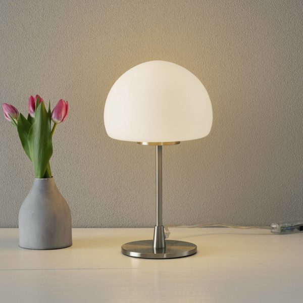 Fabas Luce Lampe à poser Gaia Big fonction tactile, blanche Fabas Luce