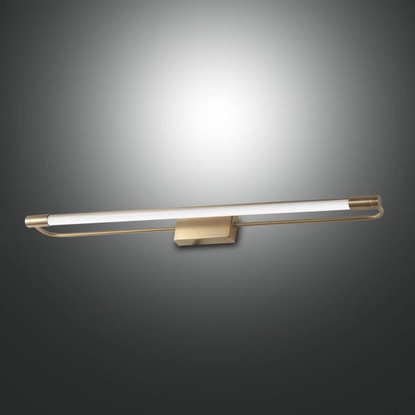 Fabas Luce Applique LED Rapallo, laiton, IP44, 60 cm Fabas Luce