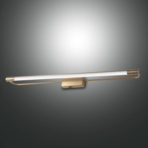 Fabas Luce Applique LED Rapallo, laiton, IP44, 80 cm Fabas Luce