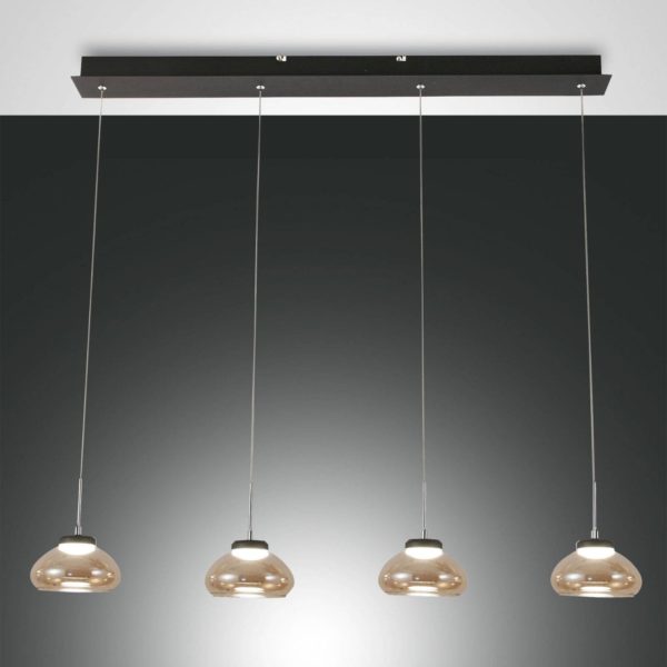 Fabas Luce Suspension Arabella à 4 lampes en ligne