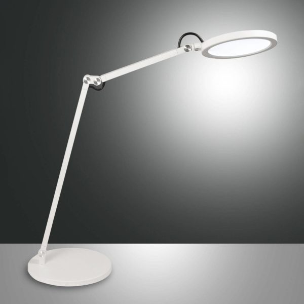Fabas Luce Lampe de bureau LED Regina avec variateur, blanche Fabas Luce
