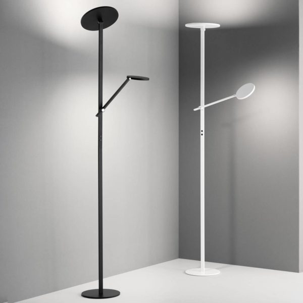 Fabas Luce Regina lampadaire avec liseuse, à 2 lampes, noir Fabas Luce
