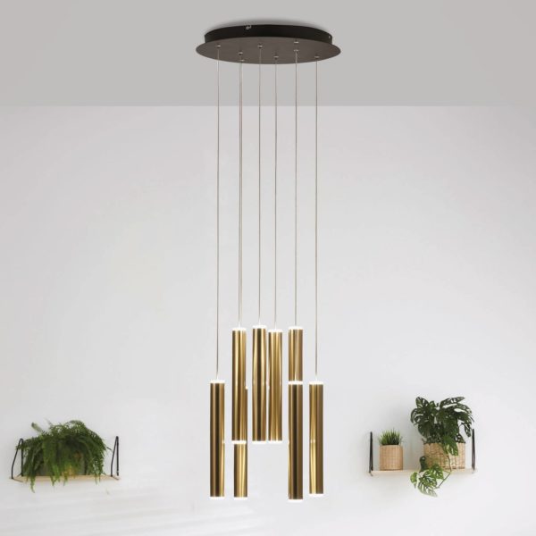 Fabas Luce Prado suspension LED, dimmable, doré Fabas Luce
