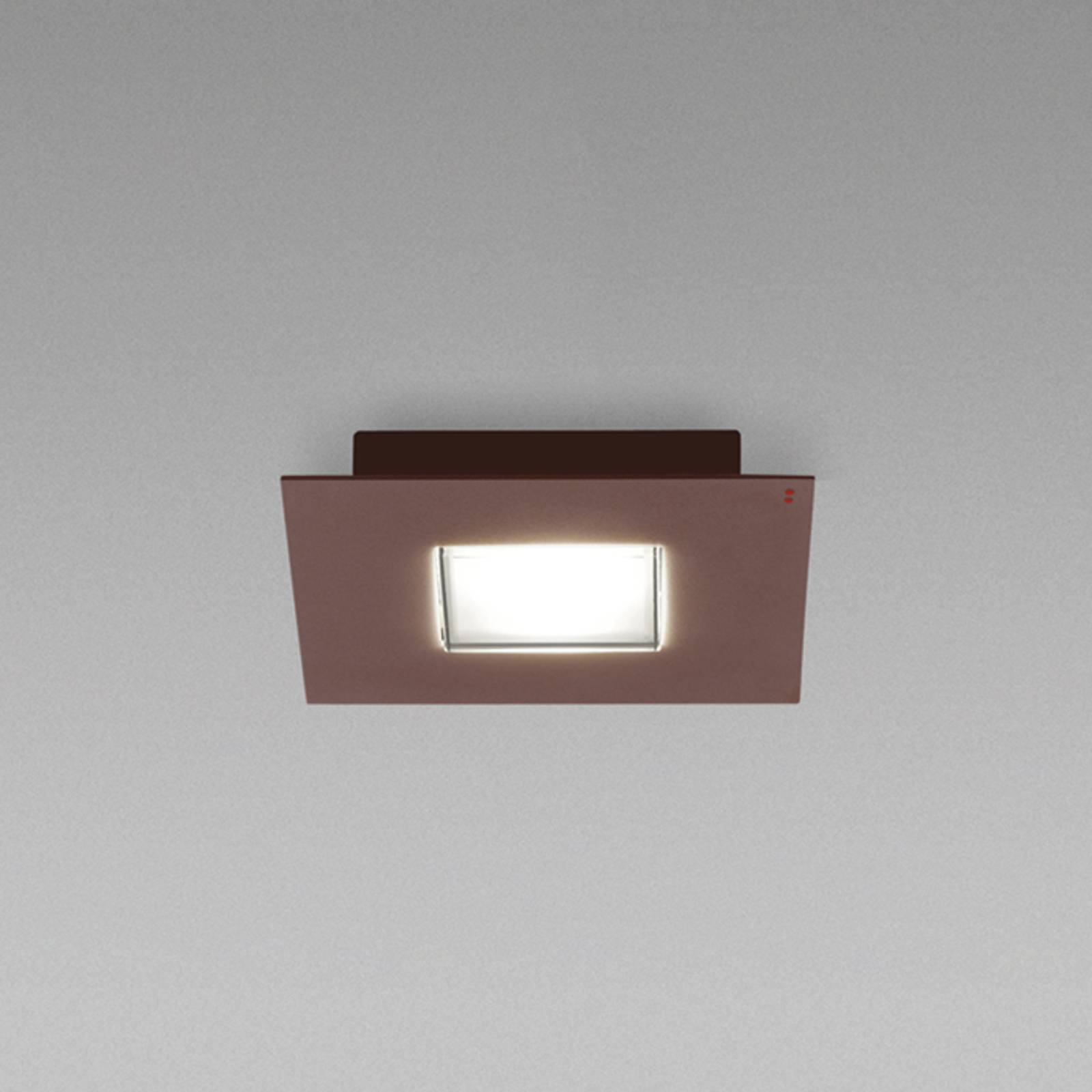 Fabbian Plafonnier LED Quarter à bordure brune Fabbian