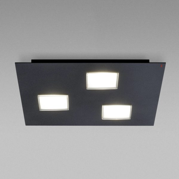 Fabbian Plafonnier LED Quarter noir laqué