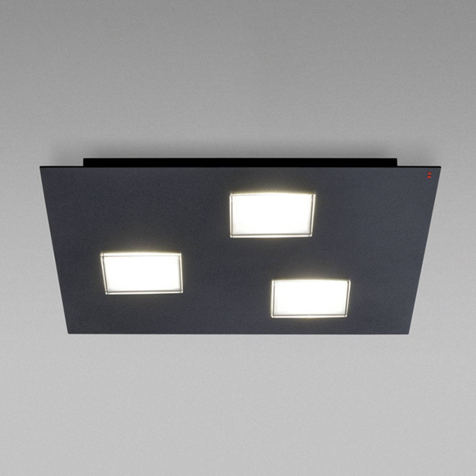 Fabbian Plafonnier LED Quarter noir laqué