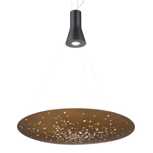 Fabbian Lens suspension LED Ø 90 cm rouille Fabbian